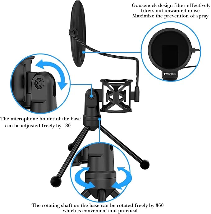 Microphone Sf 777r With Tripod Usb Rgb Gaming 6