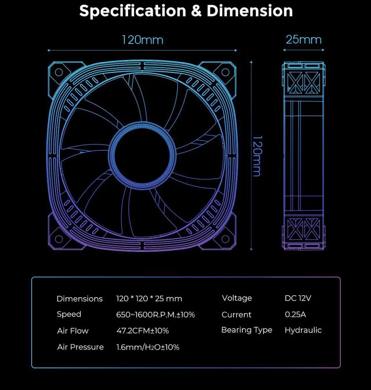 CASE FAN RGB 3 PIN FW2-BR 5