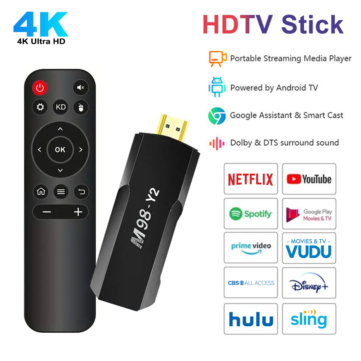 Y2 TV STICK 2G 16G ANDROID 4K UHD 3