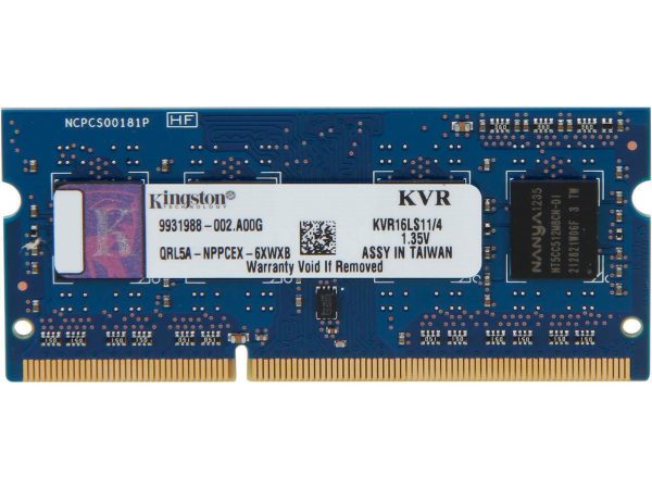 Kingston 4GB DDR3 Laptop RAM KVR16LS11/4