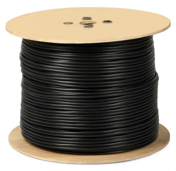 250 Meter RG6 Coaxial Cable with Power Cable Black