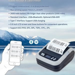 Xprinter Portable Bluetooth Label Barcode & Receipt Printer