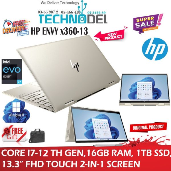 HP ENVY X360 i7-12th 16GB 1TB SSD 3" FHD Touchscreen