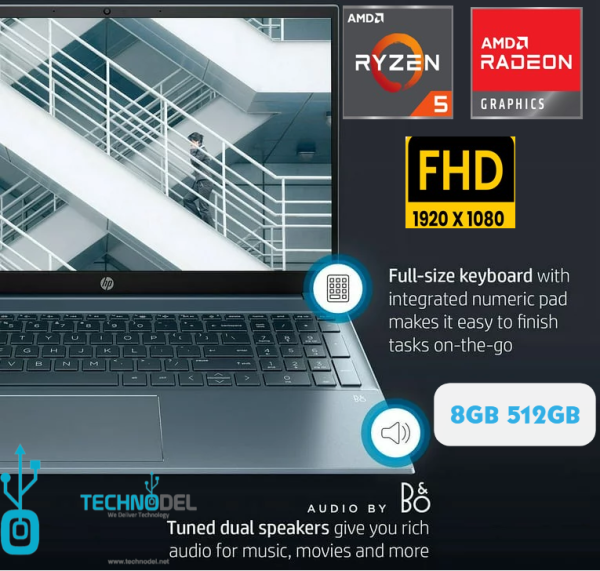 HP Pavilion Ryzen 5 8GB RAM, 512GB SSD