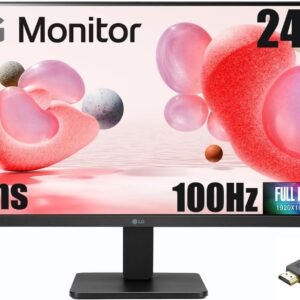 24" LG Full HD Monitor, IPS Display, 100Hz Refresh Rate, Black