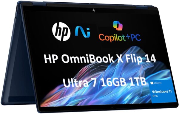 HP OmniBook X Flip 2-in-1   14" 2K Touch Screen Core Ultra 7 256V - RAM 16GB - SSD 1TB - Intel Arc