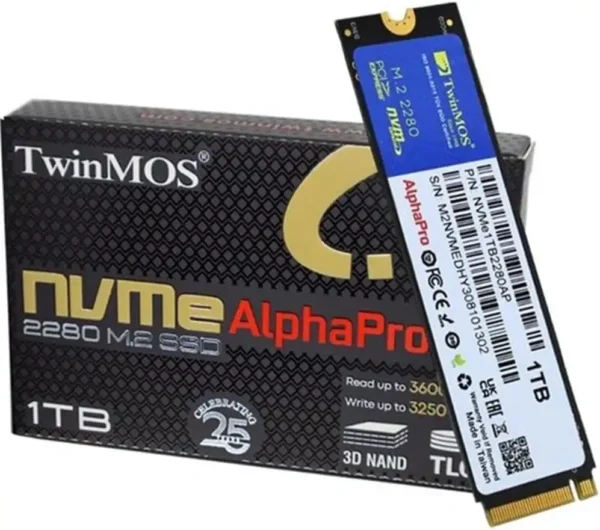 TwinMOS AlphaPro NVMe M2 2280 SSD Hard Drive, 1 TB