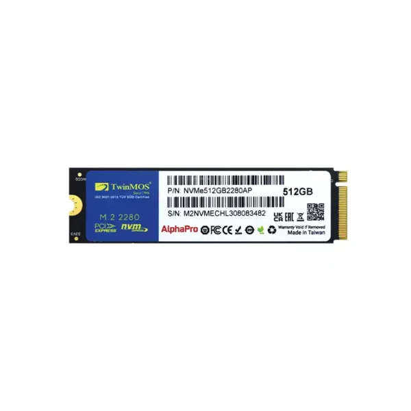 TWINMOS AlphaPro 512GB NVME PCIE M.2 SSD Hard Drive - Image 2