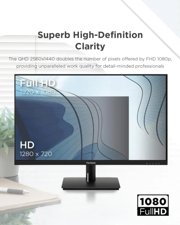 ViewSonic VA270-H 27" Frameless FHD SuperClear IPS LED Monitor with VGA and HDMI - Image 3