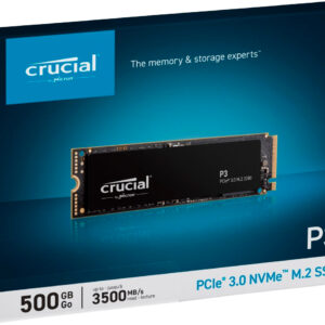 Crucial P3 500GB NVMe SSD | PCIe Gen3 x4 M.2 Internal Drive
