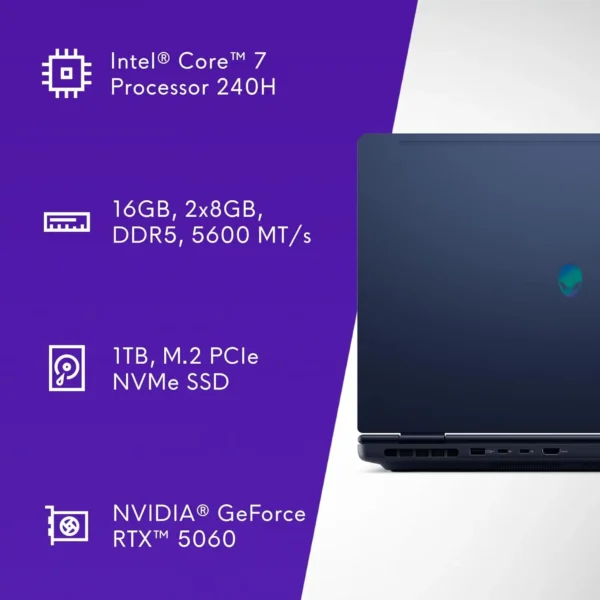 Alienware AC16250 – 16" WQXGA, i7-240H, RTX 5060, 1TB SSD - Image 5