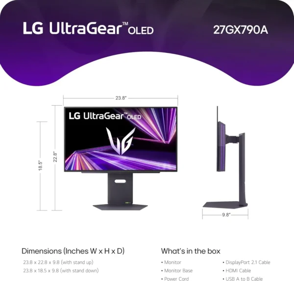LG UltraGear 27” OLED Gaming Monitor – 480Hz, 0.03ms, QHD - Image 11
