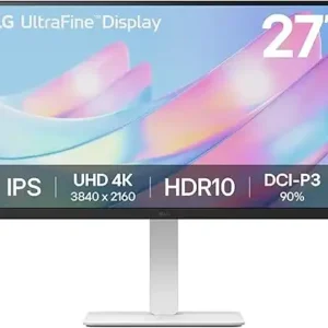 LG 27” 4K UltraFine Monitor – IPS, HDR10, Adjustable Stand