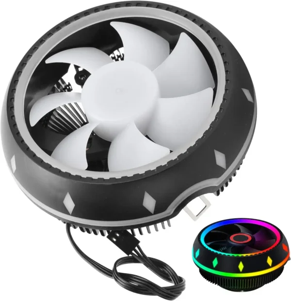 RGB CPU Cooler, Desktop Host Fan Heat Sink, Silent Computer Fan - Image 3