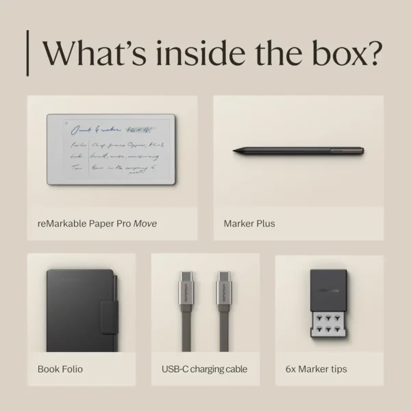 reMarkable Paper Pro Move – Bundle with Marker Plus & Leather Folio - Image 5