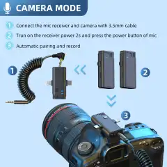 Jmary MW-16 3-in-1 Clip-On Wireless Mic for iPhone & Android - Image 4