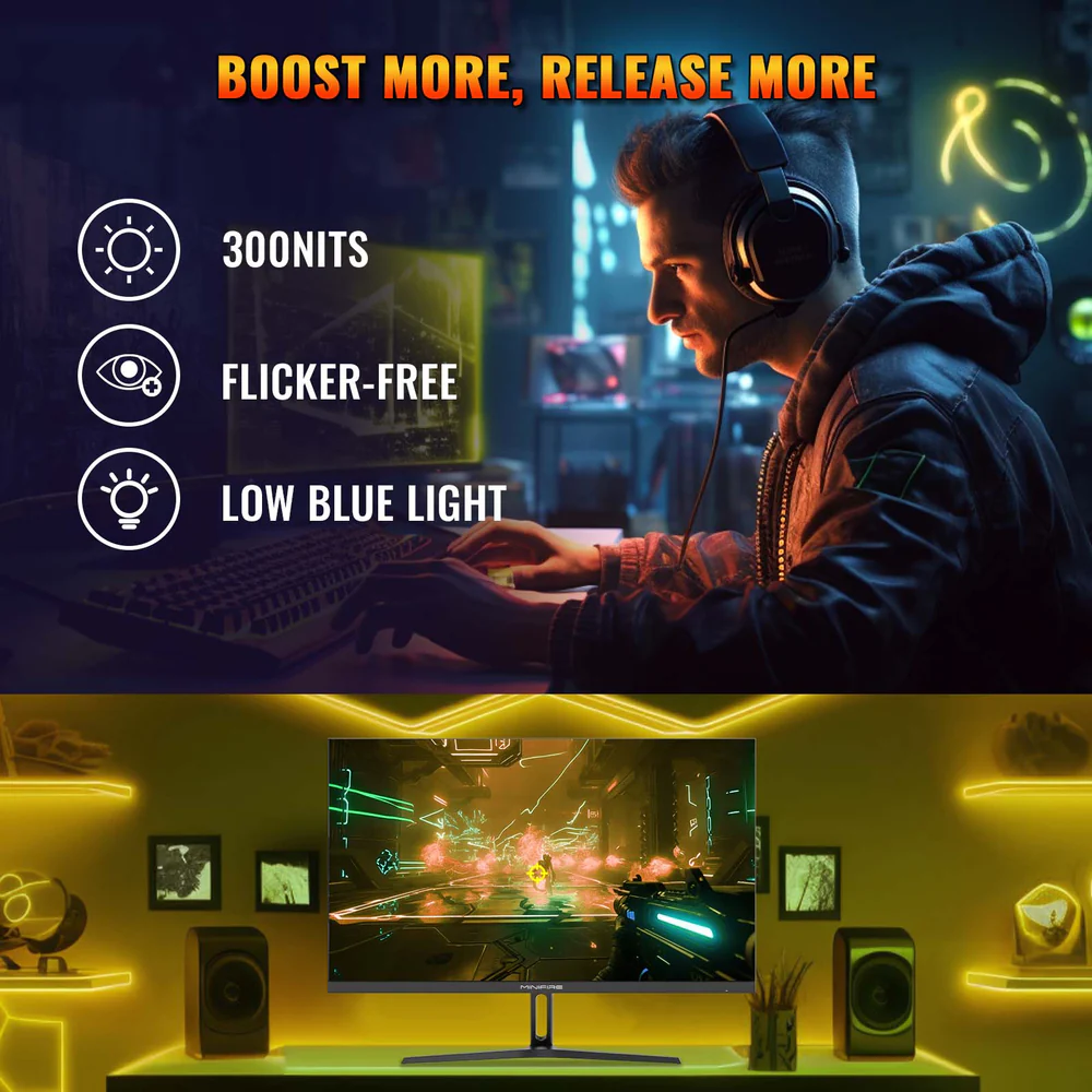 MINIFIRE MFG27 F2 27” FHD Monitor – 165Hz, HDMIx2 + DP - Image 5