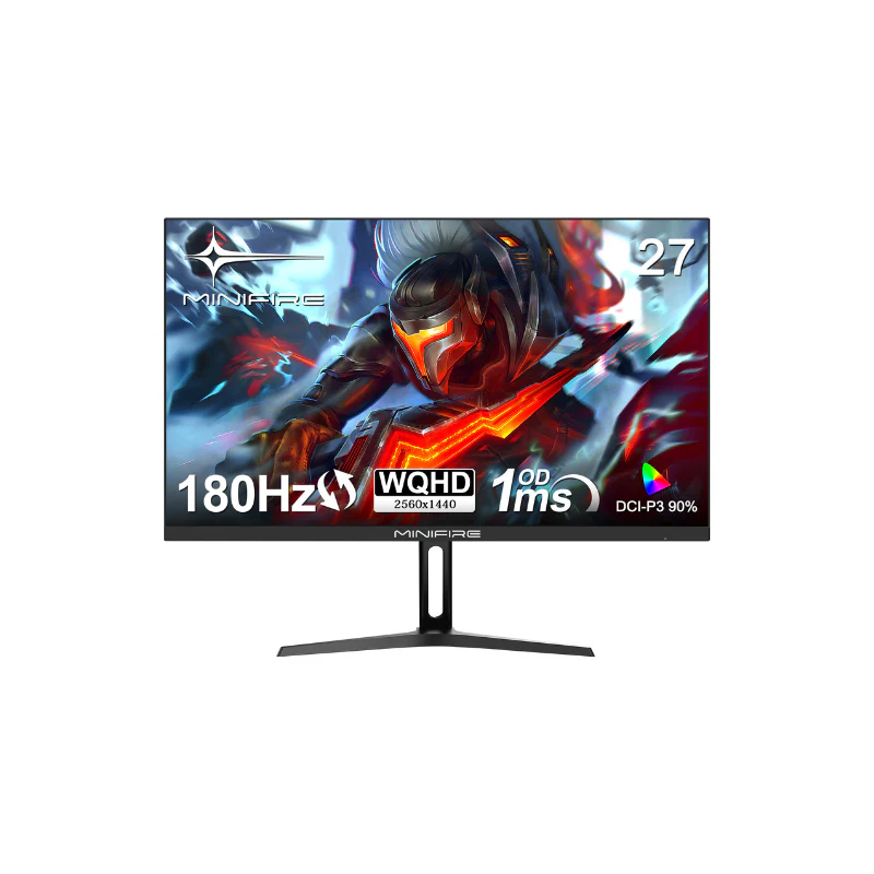 MINIFIRE MFG27F4Q 27” 2K WQHD Monitor – 180Hz, HDMIx2 + DPx2