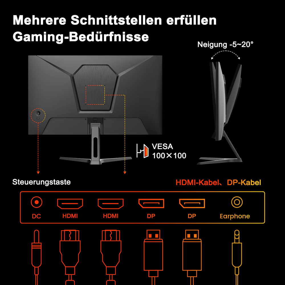 MINIFIRE MFG27F4Q 27” 2K WQHD Monitor – 180Hz, HDMIx2 + DPx2 - Image 5