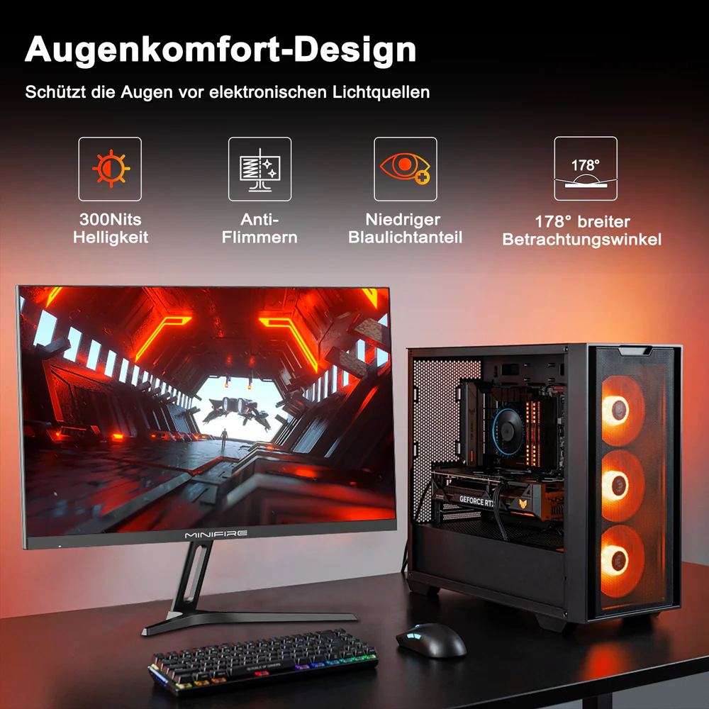 MINIFIRE MFG27F4Q 27” 2K WQHD Monitor – 180Hz, HDMIx2 + DPx2 - Image 4