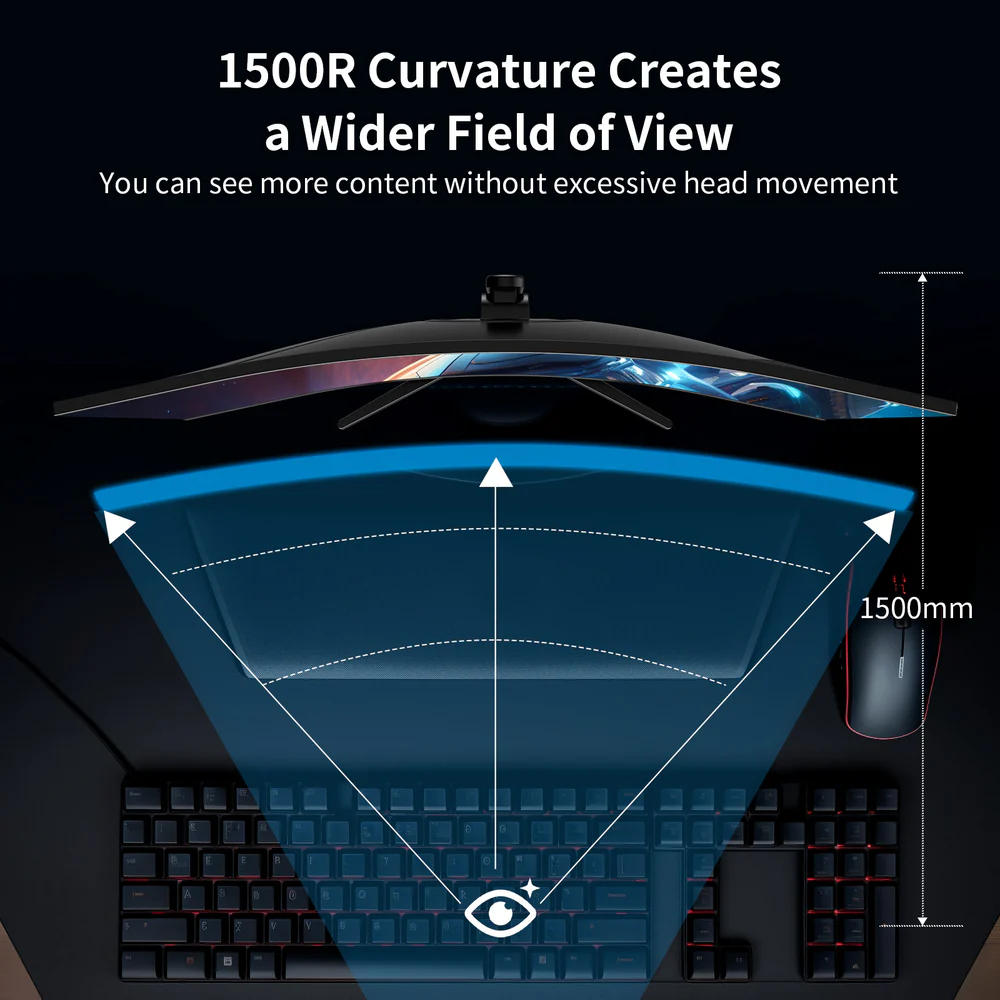 MINIFIRE MFG34C5Q 34-Inch Curved Gaming Monitor, WQHD, HDMI + DP - Image 3