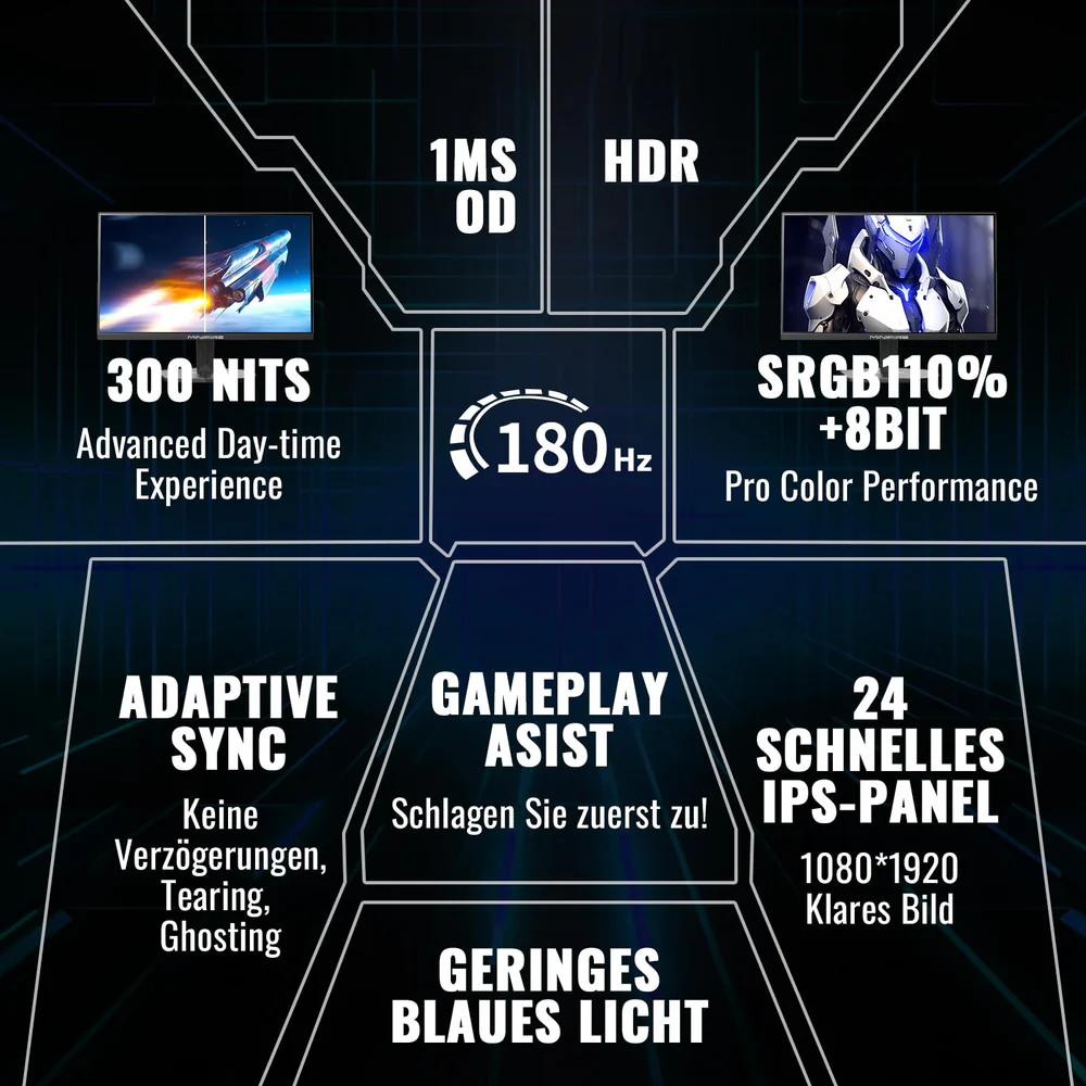 MINIFIRE MFG24F4L 24" FHD Gaming Monitor 180Hz - Image 6