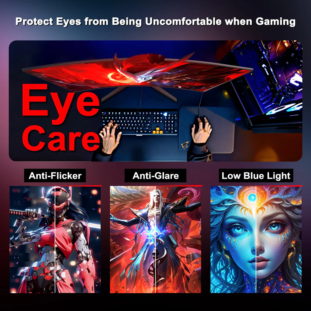 MINIFIRE MFG27C1 27” Curved FHD Monitor – 180Hz, HDMI + DP - Image 4