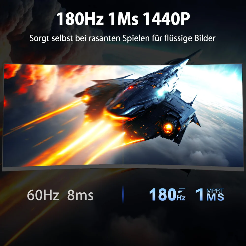 MINIFIRE MFG32C3Q 32” Curved 2K WQHD Monitor – 165Hz, HDMI + DP - Image 4