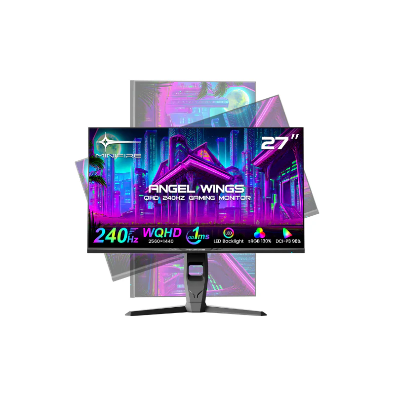 MINIFIRE MFG27F6Q PRO 27” 2K WQHD Monitor – 240Hz, HDMIx2 + DPx2