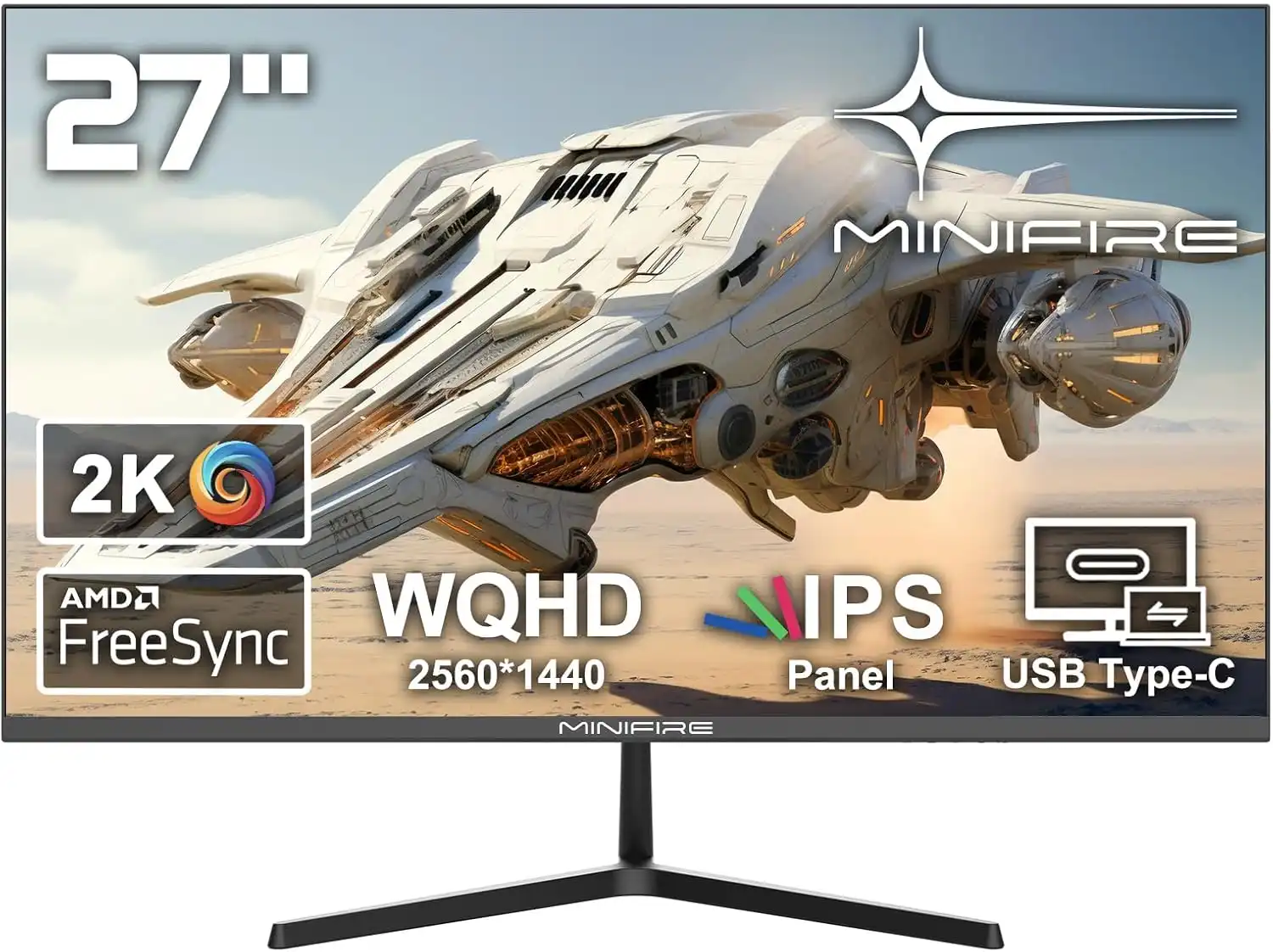 MINIFIRE MF27X3AQ 27" 2K Monitor 75Hz Type-C HDMI DP