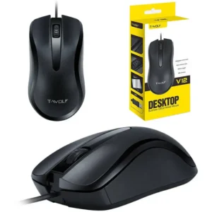 V12 Wired Office Mouse – Ergonomic Optical Precision