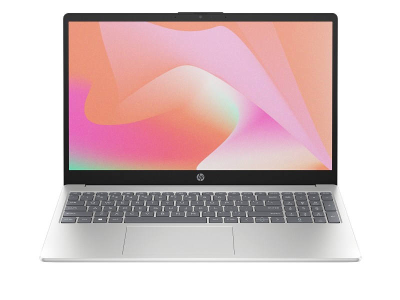 HP Laptop AI 15-fd2003ne C5LS5EA angled view showing keyboard and display