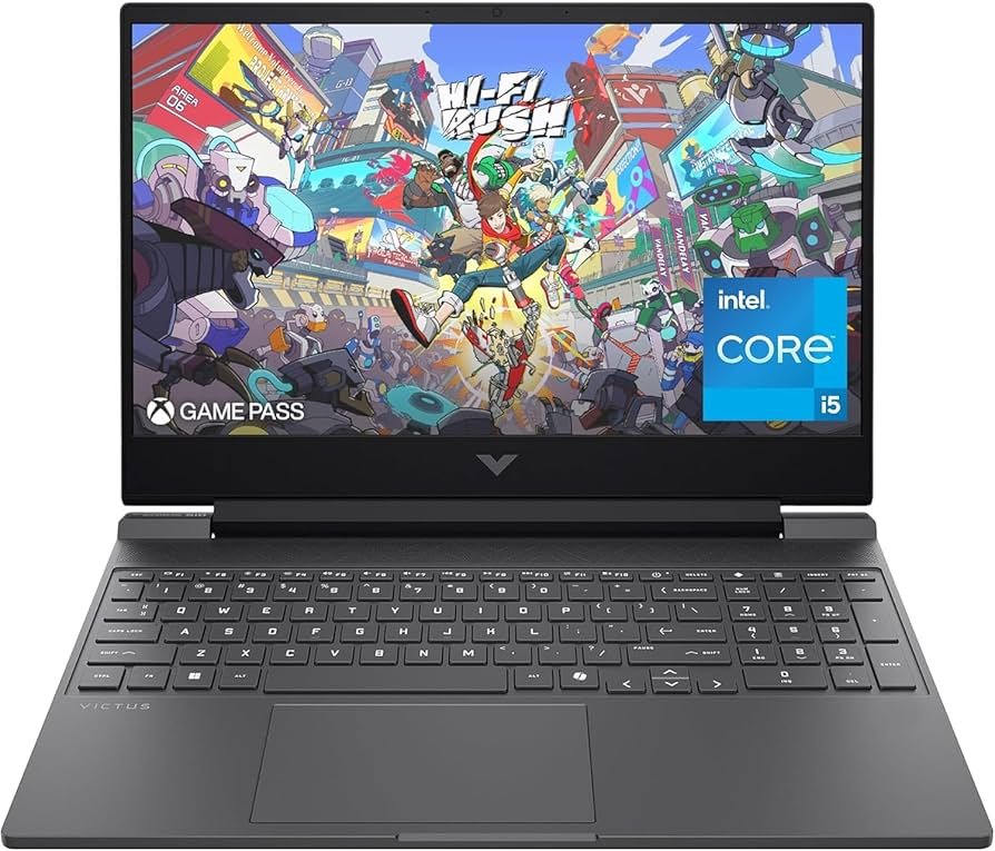 HP Victus 15.6 144Hz gaming laptop keyboard and display