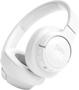 JBL Tune 720BT wireless over-ear headphones in white, front view
