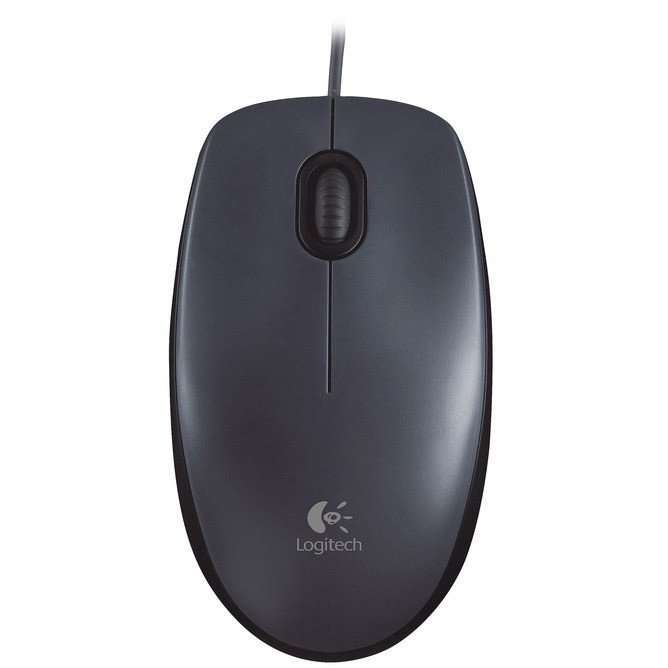 Logitech M90 USB Mouse - Reliable Optical Tracking & Ambidextrous Design