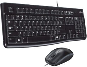 Logitech MK120 wired keyboard and mouse combo 920-002546 black full-size