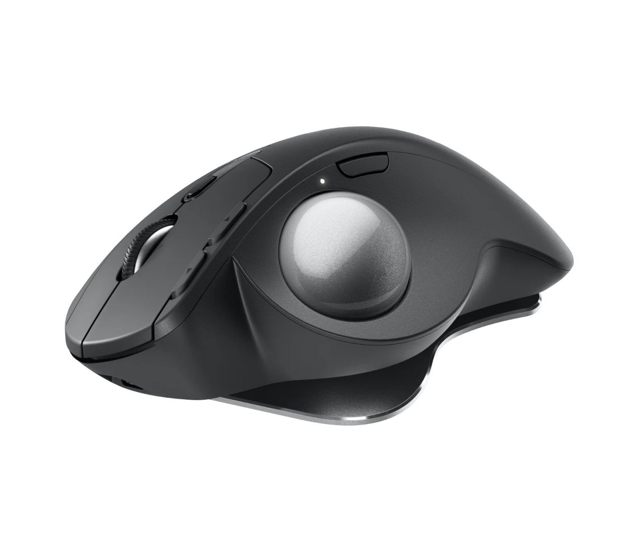 Logitech MX Ergo Advanced Wireless Trackball Mouse 910-005182 side view showing adjustable hinge