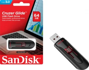 SanDisk 64GB Cruzer Glide 3.0 USB Flash Drive front view